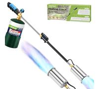 Weed Torch Propane Burner, 2,400,000BTU Blow Torch Flame Thrower, Weed Burner with Self Igniting and Anti-slip Rubber Handle for Weeding, Charcoal Starter, BBQ(Fuel Not Included)