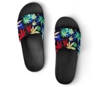 Weed U.S. Flag Men's Slide Sandal Non Slip Shower Shoes Bathroom Slippers for Pool Beach 39 (245mm)