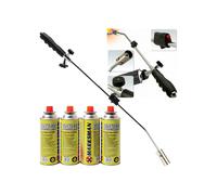 WEED WAND + 4 BUTANE GAS CANISTER BLOWTORCH GARDEN WEEDS KILLER BURNER