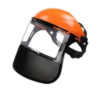 Weed Whacking Face Shield - Safety Face Mask Shield for Grinding and Cutting with Ratchet Headgear and Full Impact Resistant Face Mask Shield, Face Visor for Weed Eating Garden Arborist (Orange)