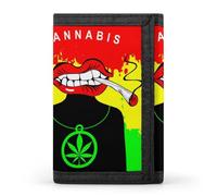 Weed with Mouth Wallet for Men Trifold Wallets Credit Card Holder Minimalist Front Pocket for Women