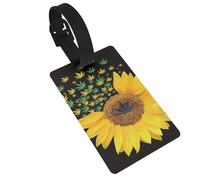 Weed with Sunflower Full Width Single-Sided Printed Luggage Tags, Tag Tags to Prevent Mistakes, Name Tags, Luggage Decorations, Pendants, Travel Experts, Full Equipment Markings