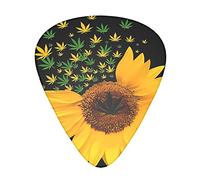 Weed With Sunflower Guitar Plectrums 12 Pieces Set =>> Comfortable In The Hand With Smooth Edges Three Thicknesses To Match
