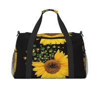 Weed with Sunflower Print Hand Travel Bag Ideal for Long-Distance Travel and Daily Use