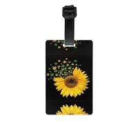 Weed with Sunflower Print Luggage Tags with Full Back Privacy Cover - Bright Suitcase Identifier for Travel, Cruise & More