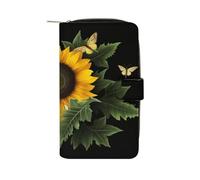 Weed with Sunflower Wallet Multifunctional Wallets for Men Compact Wallet Purse Passport Bag
