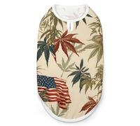 Weed1 And U.S. Flag Breathable Dog Shirts Clothes Printed Sleeveless Vest Soft Summer Tank Top for Small Medium Large Pet