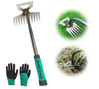 Weeding Artifact Uprooting Weeding Tool Upgraded Garden Weeding Tools Packaged in Carton Stainless Steel/Manganese Steel Forged Weed Puller Dual Purpose Weeder for Garden Lovers (F-11 teeth 38cm)