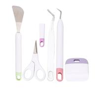 Weeding Tool for,5 Pcs Set Craft Weeding Tools Set Spatula/Scissors with Cap/Weeder/Tweezers/Scraper Basic Weeding Tool Kit,for Weeding,Silhouette,HTV,Cameos,Lettering