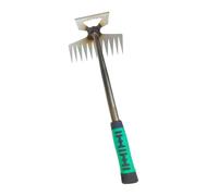 Weeding Tool Handle Weed Remover,Premium Carbon Steel & Silicone Handle,5/6/11 Teeth Options,Long Handled Ergonomic Design for Garden,Yard Patio Lawn,Ideal for Weeding In Between Slabs (6 Teeth)