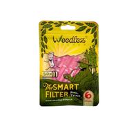 Weedlez Phil Trino Activated Carbon Filter 6 mm - SmartFilter (Ceramic + Cellulose + Vegan Coconut Charcoal) - Made in Italy, No Clogging, Stylish & Gentle - Pack of 50 Premium Filters (Pink)