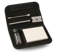 Weedness Pulling Kit with Mirror Tube Measuring Knife and Spoon Leather 5-Piece Storage Bottle - Measuring Tube Sniffer Snuff Tube