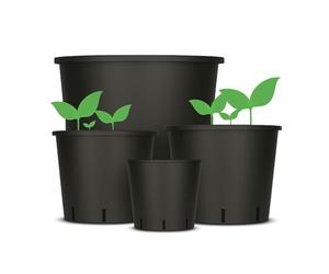 Weedness Round Flowerpot 35 Litre 40 x 31 cm Black for Indoor & Outdoor - Pot Plant Pot Square Planter Growing Pot Flowerpot Balcony Garden Plants