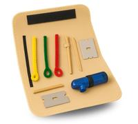 Weedness Shooting Kit with Mirror Tube Measuring Knife and Spoon Leather 6 Pieces - Measuring Sniffer Snuff Tube