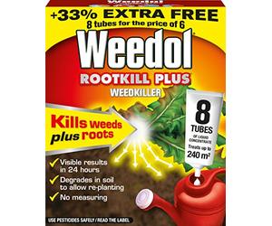Weedol 5X Rootkill Plus Tubes Carton, 6 Tubes Plus 2 Free (33% Extra free)
