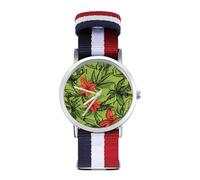 Weeds and Flowers Trendy Wrist Watches for Unisex Classic Casual Braided Strap Quartz Watch