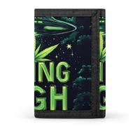 Weeds Flying High Aliens Slim Men's Wallets with 8 Card Holders Minimalist Trifold Travel Purse