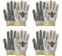 WEedsy Cute Gardening Gloves, 4 Pairs Floral Gardening Gloves, Non-Slip Grip Garden Work Gloves, Washable, Breathable-Bee