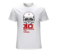 WEedsyJXU Men's 30 Thirty Seconds to Mars Skull Sign T Shirt White XXL