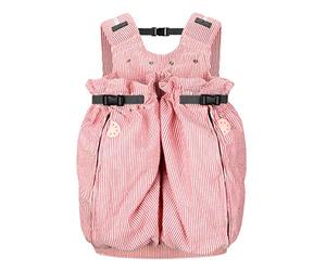 Weego Twin - The Original Baby Carrier for Twins from Birth (from 1,800 Grams) - Easy to Use, Ergonomic, Oeko-TEX 100 - Baby Carrier Bag Red & White Seersucker