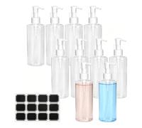 WeeGoo 10 PCS 200ml Pump Bottle, Plastic Travel Pump Dispenser, Clear