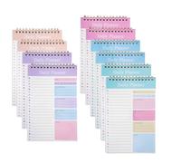 WeeGoo 10 PCS To Do List Notebook A5, 20.5 x 13.2 CM Colourful Daily Task List Pad, Undated Daily Study Planner Spiral for Work Study Office Personal Oraganizer