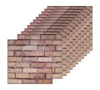 WeeGoo 12 Pcs 3D Brick Wallpaper Peel and Stick, 30x30cm PVC Brick Stone Wall Panel Self Adhesive, Waterproof Brick Tiles for Wall Home Office Decoration