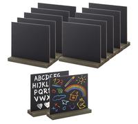 WeeGoo 12 Pcs Mini Chalkboard Signs with 12 Pcs Wooden Stands, 15×13.7 cm Double Sided Tabletop Blackboards Message Boards Small Desktop Chalk Board for Party Wedding Restaurant