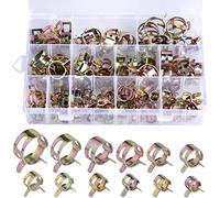 WeeGoo 120pcs Spring Hose Clamps 6-22mm Petrol Pipe Clip Fuel Pipe Clamps Diesel Water Pipe Silicone Vacuum Hose Clamp Air Tube Fastener Assortment Kit (12 Size)