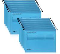 weegoo 12Pcs A4 Suspension Files with Tabs and Card Inserts A4 Folders Hanging Filing Torage Folder for Home School & Office File Organization Filing Cabinet/Blue, DGJB