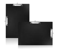 WeeGoo 2 PCS A3 Clipboard Double Clip, 44×32 cm Black Clipboard with Retractable Hanging Holes, Plastic Office Clipboards for Office Home Drawing Writing Sketching