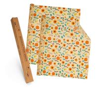 WeeGoo 2 Roll Beeswax Wrap Rolls, 100×33 cm, Yellow Sunflower | Organic Cotton Beeswax Paper Sheets, for Cheese Fruit Bread Snack Cookie