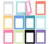 WeeGoo 20 Pcs Magnetic Photo Frame, 3 Inch Colorful Mini Photo Frames, 10 Colors Plastic Mini DIY Picture Frame Changeable Combination Editable Creative for Fridge Door DIY Photos