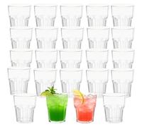 WeeGoo 24 Pcs Acrylic Plastic Tumblers 240 ml, Clear Acrylic Drinking Glasses, Reusable Plastic Tumbler Cups for Adults Cocktail Beer Whiskey
