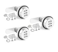 WeeGoo 3 PCS 3-Digit Code Combination Cabinet Cam Lock, 30mm Metal Security Lock, Password Mailbox Lock for 15-25mm Thickness Panel Doors Cabinet Drawer Filing Mailbox(Silver)