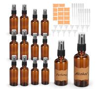WeeGoo 30 ml/50 ml Amber Glass Spray Bottles, 12 Pack
