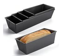 WeeGoo 4 Pcs Carbon Steel Banana Breads Tins, 4 Sizes Rectangular Loaf Baking Tin, Non-Stick Bread Cake Pans for Banana Breads Meatloaf Sandwich