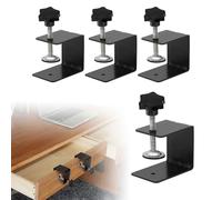 WeeGoo 4 PCS Heavy Duty C Clamps Base Stand, Adjustable Drawer Front Installation Clamp, Metal Desk Mounting for Woodworking Fixed Repair