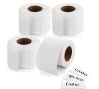 WeeGoo 4 Rolls 3200PCS Direct Thermal Labels, 60x30mm White Sticky Labels on a Roll Large, Blank Self Adhesive Address Shipping Labels for Food Container Packages Bar Code Logo