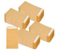 WeeGoo 400 PCS Self Adhesive Small Brown Paper Envelopes, 6CM x 10CM Mini Self Seal Kraft Paper Envelope, Mini Brown Envelopes for Notes Money Coins Cards