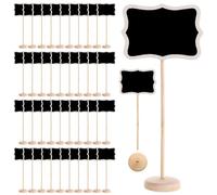 WeeGoo 50 Pcs Mini Chalkboard Sign with Stand, Food Labels for Buffet, Wooden Mini Blackboards Reserved Signs for Buffet Party Event Tables Decoration, 18×8.5cm