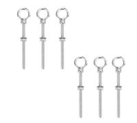 WeeGoo 6 Pcs Long Stainless Steel Eye Bolts, M8 x 100mm Lifting Ring