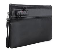 WeeGoo 6400℉ Fireproof Document Bag with Lock, 14" X 10" Dual-Zip Compartments Money Bag, 12 Layers Heat Insulated Fireproof Pouch for Valuables Document Passport