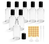 WeeGoo 8 Pcs 50 ml Clear Essential Oil Roller Bottles with Lid, Glass Rollerball Bottles with Stainless Steel Balls, Transparent Empty Roll on Bottle for Liquid Perfume Aromatherapy Essential