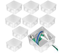 WeeGoo 8 PCS IP55 Waterproof Junction Box, 85 x 85 x 50MM Waterproof Electrical Junction Box, Electrical Project Boxes for Indoor Outdoor Electrics Cables (White)