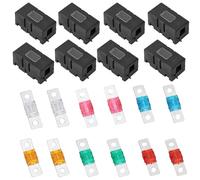 WeeGoo 8 PCS Midi Fuse Holders, Ans Car Fuse Holders with 30A 40A 50A 60A 80A 125A Amp Fuses, Car Mega Fuses Box for Cars Trucks Vehicles Caravans