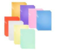 WeeGoo 80 PCS A4 Plastic Folders, 8 Assorted Colours Plastic Sleeves for A4 Paper, Clear Side Cut File Cover for Report Project Presentation