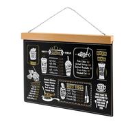 WeeGoo A3 Hanging Blackboard Sign with Chain, Double Sided Chalkboard Signs | 42×29.7 cm, Wooden Erasable Black Message Board Signs, for Wall Store Office Memo Messages