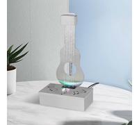 Weejian Indoor Tabletop Raindrop Fountain with 3-Color Lights, 304 Stainless Steel Guitar-Shaped Desktop Meditation Fountains for Home Office Décor, Relaxing Water Feature Air-Purifying Gift