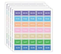 Week Date Sticker 7 Days of The Week Labels Colored Day of The Week Labels,1×0.75 inch MON-Sun Weekly Stickers for Food Journal Calendars School Office Supplies(700 Pcs)